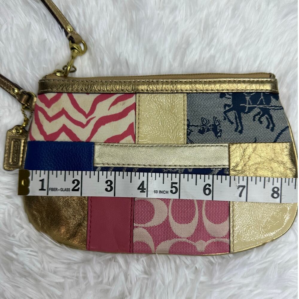 Coach Multi-Color Patchwork Wristlet - image 8